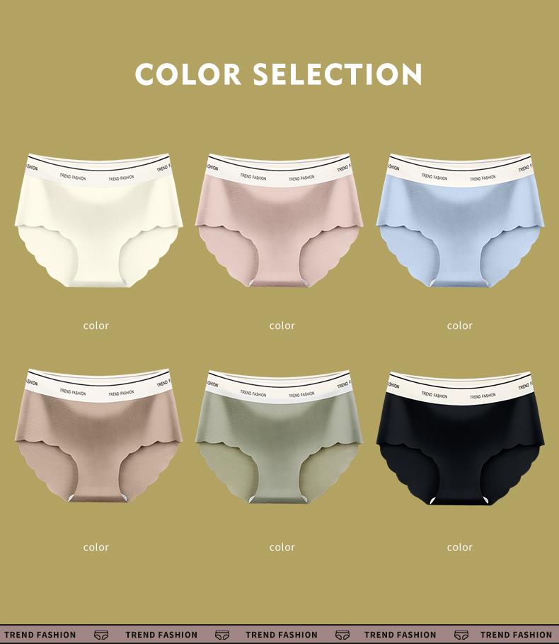 Product Introduction of 【UfurSkin】35-77.5 KG Mid-rise ice silk seamless invisible-feel panties for women, thin and breathable, with a sporty style, high-stretch. Made with a pure cotton, antibacterial gusset for added comfort and hygiene Lingerie Bridal Print   -86333 11