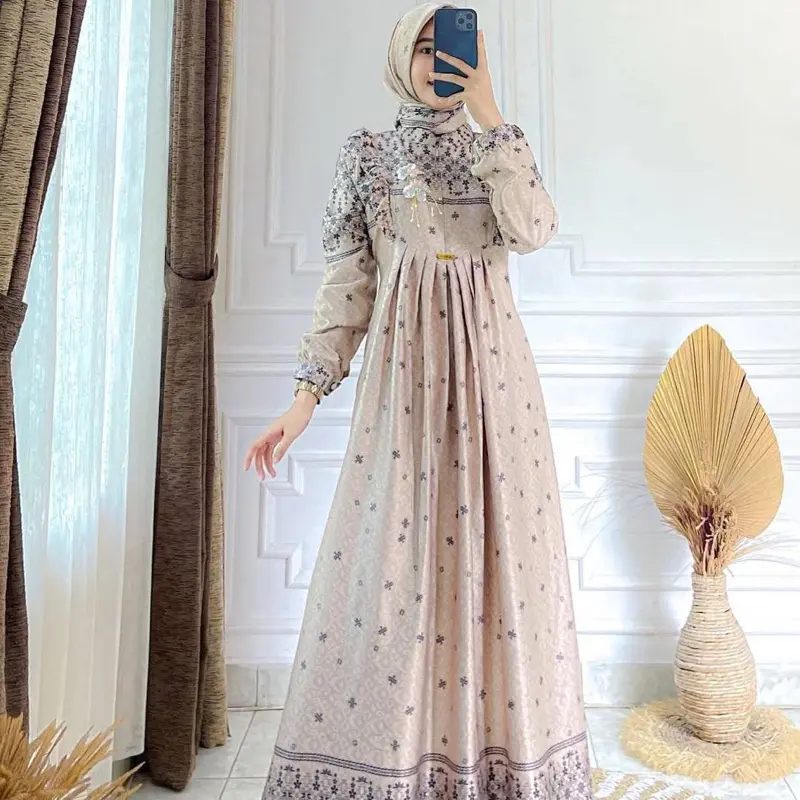 Khalisa Set Hijab Gamis Premium Lebaran 2025 Dress Mewah Hijab Set Cantik Elegan Matt D*or Silk