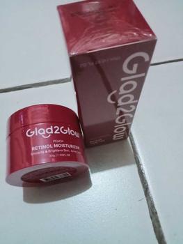 Product Review of [BPOM] Glad2Glow 2pcs bundle Skincare 2in1 Paket - Moisturizer+Serum Glowing Anti-acne Dark spot Barrier Bright Blueberry Ceramide Centella Berjerawat Memudarkan Mencerahkan Pencerah Wajah Arbutin Acid Extract Niacinamide Cooling Pelembab Melembutkan from R**i L**a 1