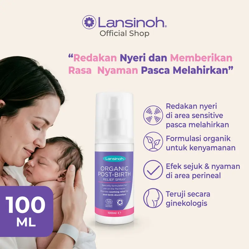 Lansinoh Organic Post-Birth Relief Spray 100ML - Spray Pereda Rasa Nyeri Pasca Melahirkan 0
