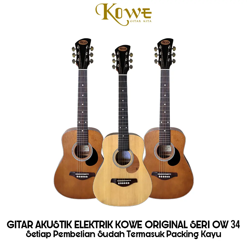 Gitar Original Akustik Elektrik Merk Kowe OW - 34 NA/NS Best Quality