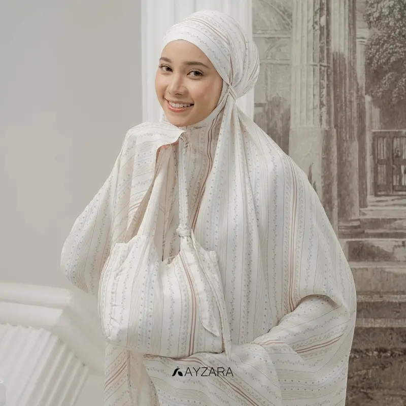 AYZARA - Mukena Dewasa Motif Rayon Azura Series Atasan Bawahan 4