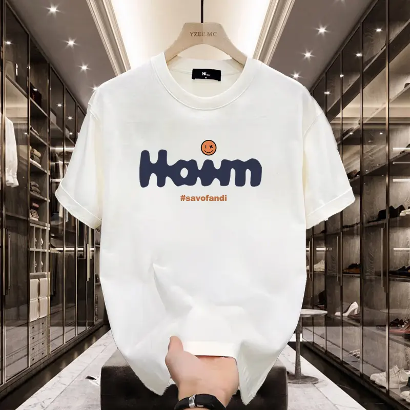 Áo Thun Cotton Ngắn Tay Cho Nam, Áo Mùa Hè Dáng Rộng Và Thoải Mái, Đơn Giản, Thời Trang, Tay Lửng, Thường Ngày Menswear Cổ Tròn Đen