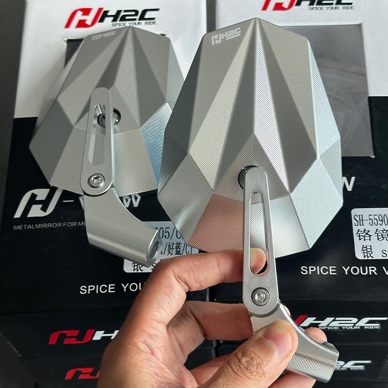 Gương chiếu hậu H2C V5 Tiêu chuẩn một cặp cao YAMAHA HONDA 125 Mô hình Phụ tùng xe điện phổ quát Phụ tùng xe máy Sửa đổi kính chính hãng H2C V2 Bạc Đen Blu-ray HD Gươngkính xoay 360 xe máykính spark chân ngắn gương h2c v5 gương h2c đủ tiêu chuẩnkính h2c