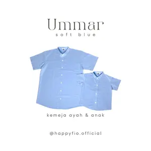 kemko couple ayah anak lengan pendek warna soft blue by happyfio