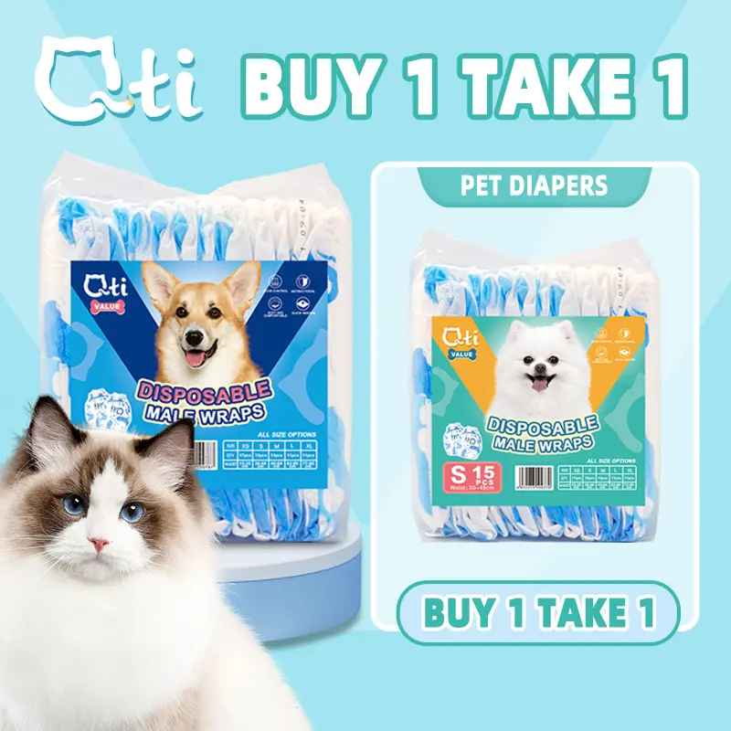 Qti Pet Global Dog Diaper Anjing&Kucing Wanita Untuk Lampin Pakai Wanita