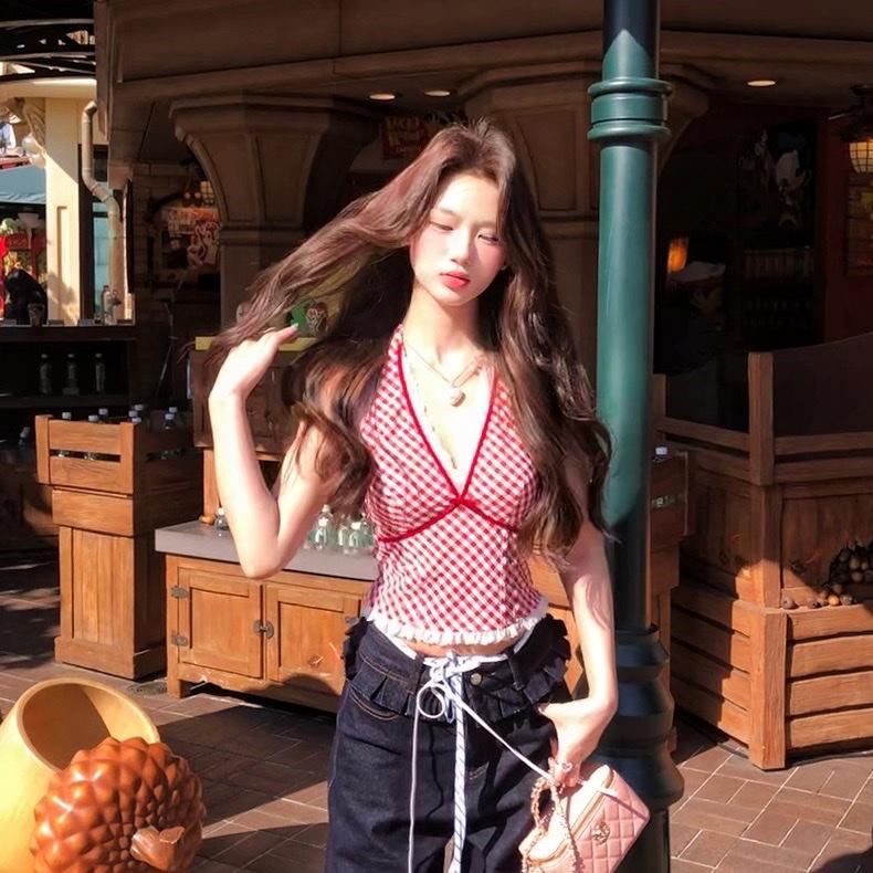 ÁO CỔ YẾM PHỐI REN CHUN SAU ĐÍNH NƠ RỜI Có Mút Ngực