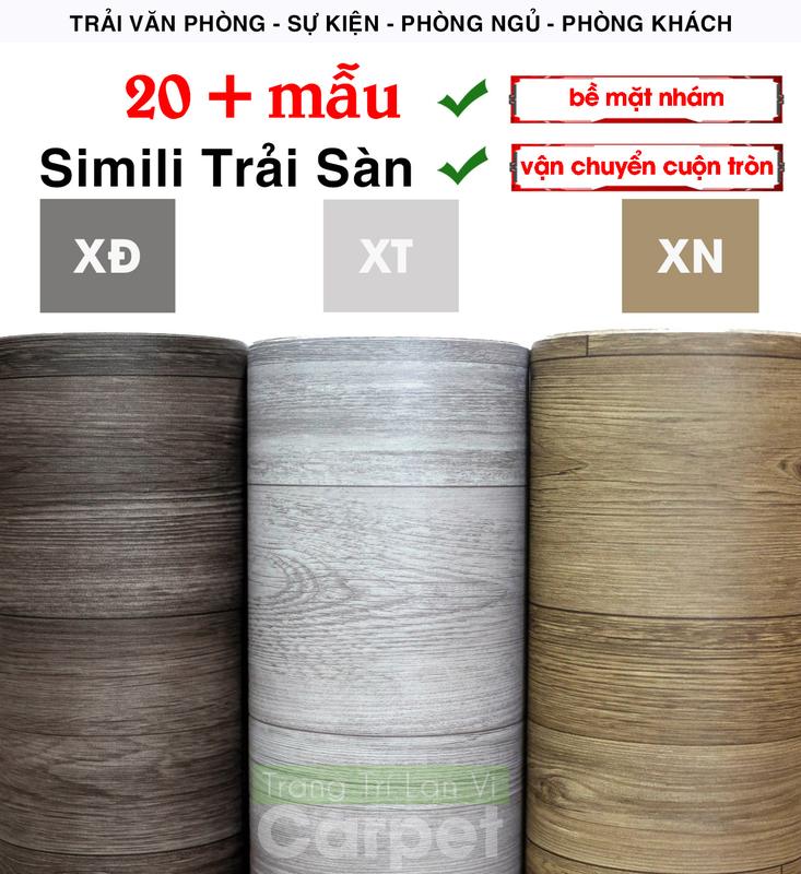 Thảm simili lót sàn nhà thảm trải sàn nhà vân gỗ nền nhựa pvc nhám dày 0.5mm khổ rộng 1m