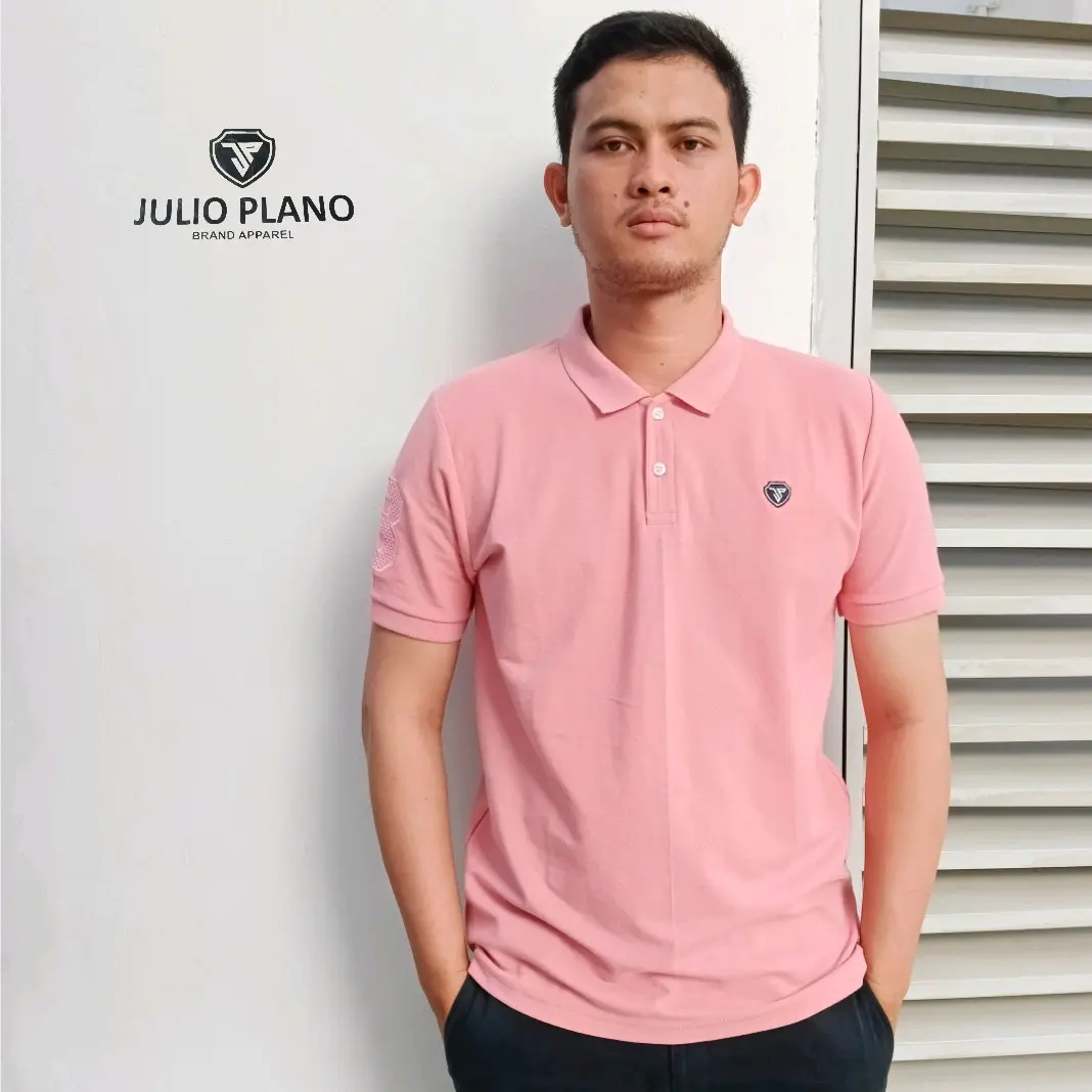 JULIO PLANO Polo Shirt Bordir Kaos Polo Pria Kerah Premium Pendek Casual