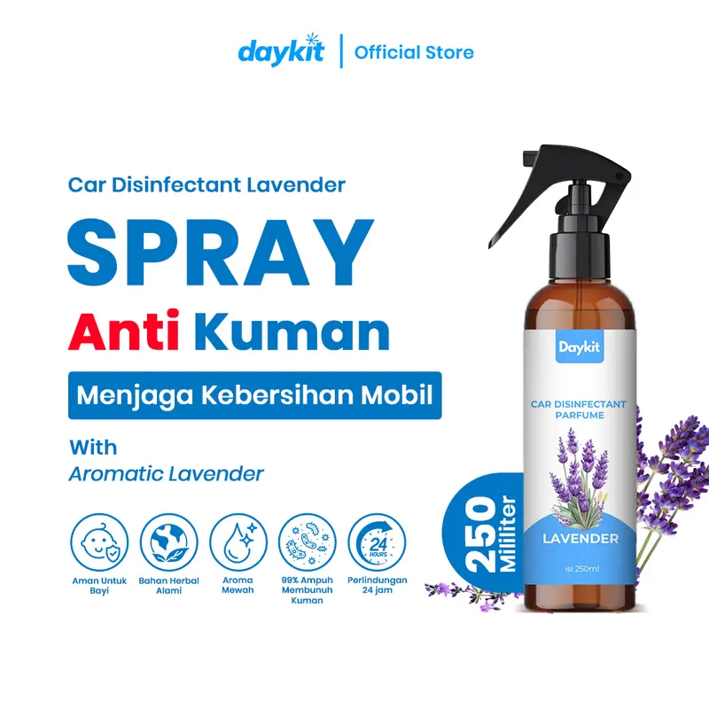 DAYKIT CAR DISINFECTAN Anti Bakteri Khusus Mobil Penghilang Bau Pewangi Parfum Mobil 1