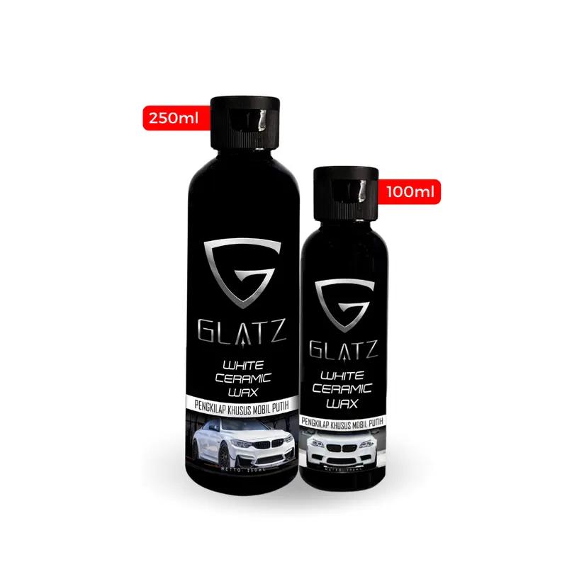 GLATZ WHITE CERAMIC WAX Pengkilap Mobil Warna Putih Membersihkan Noda Menguning & Goresan Halus Efek Hydrophobic Bonus Spon Aplikator dan Sarung Tangan 8