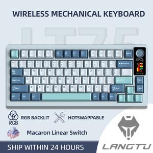 LANGTU LT75 Gasket 7 Layers Fill RGB Hotswappale Tri-Mode 75% 80 Keys Wireless Mechanical Keyboard
