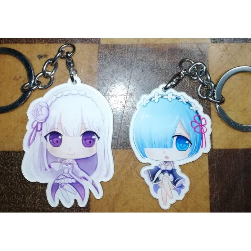 [Xsaye] *Re:Zero (Re:Zero Kara Hajimeru Isekai Seikatsu)* 2xPcs Combo Doujin Fan Art Acrylic Charms Keychains
