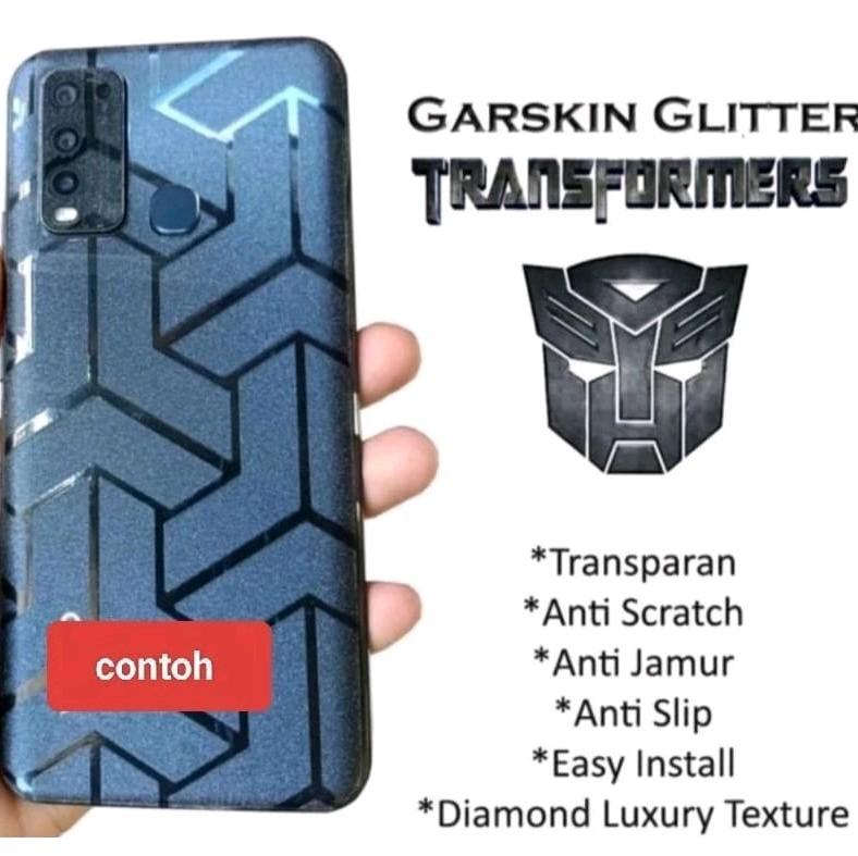 SKIN CARBON MOTIF TRANSFORMERS GARSKIN PELINDUNG BELAKANG HANDPHONE COCOK UNTUK HP OPPO SEMUA TYPE LENGKAP Transparan 1