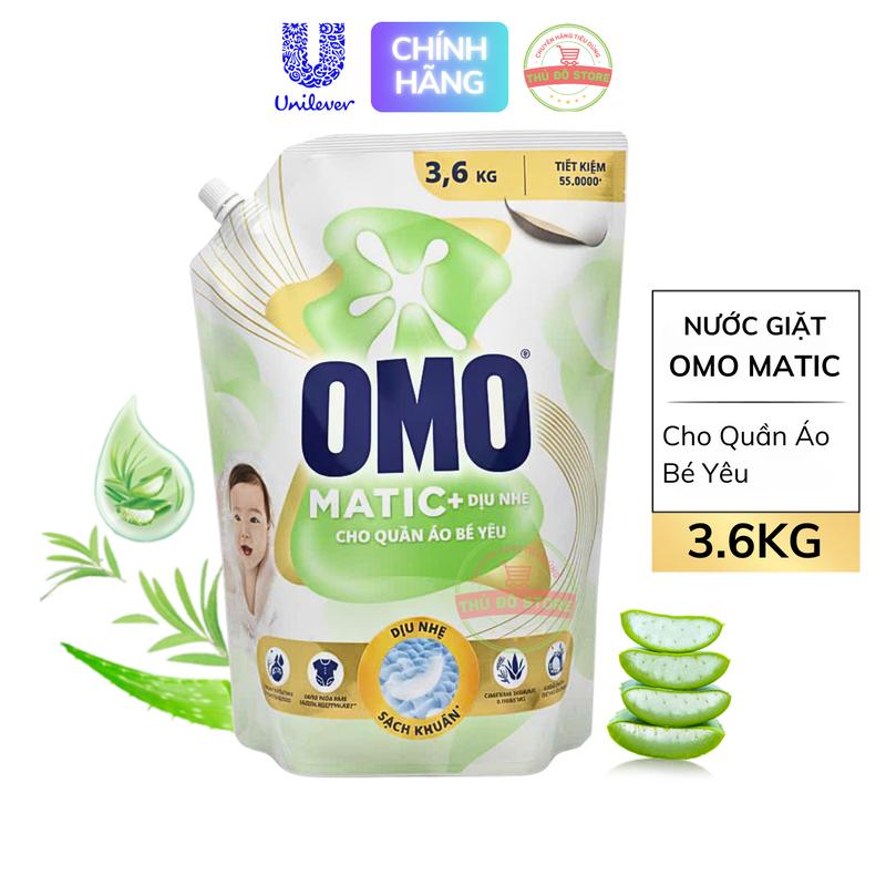 Nước Giặt OMO Matic Cho Quần Áo Bé - Túi 3.6KG Bao Bì Mới