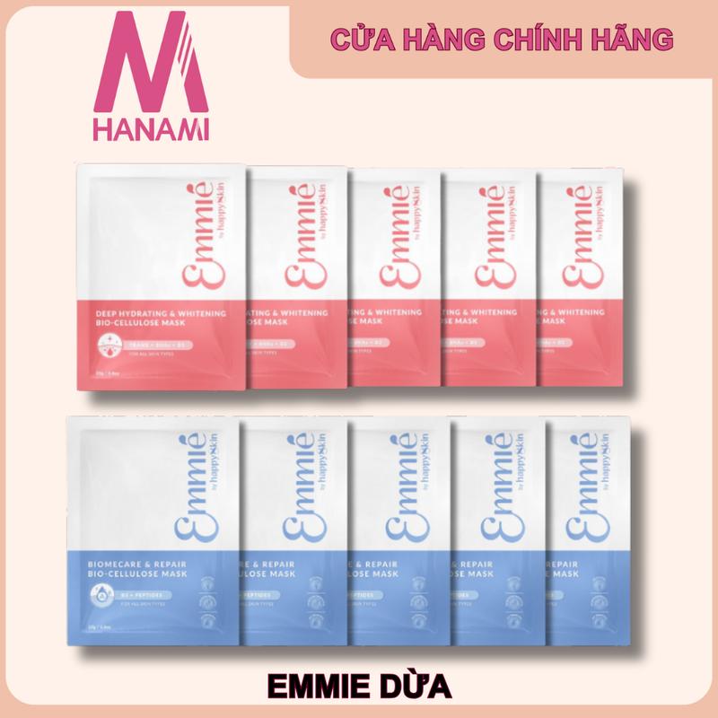 FS  Mặt Nạ Sinh Học Dừa Emmie by Happy Skin Cấp Ẩm, Phục Hồi, Dưỡng Sáng Da 25g Skincare Nữ