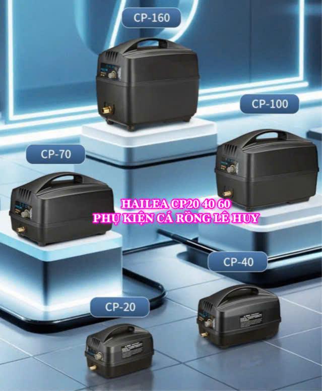 Máy Sủi Tích Điện Hồ Cá Hailea CP20 40 60 120 (80W-60Lít/Phút) -  Kèm Phụ Kiện 10 Mét Dây 5Li  + 10 Cục Sủi Oxy