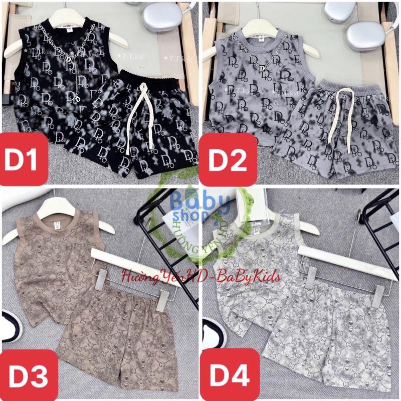 Sét 4 Bộ /4 Màu Bộ Ba Lỗ Bé Trai in Chữ DiiOO Chất Thun Lạnh Thái mềm mịn mát hót. Đủ Size 6-50kg