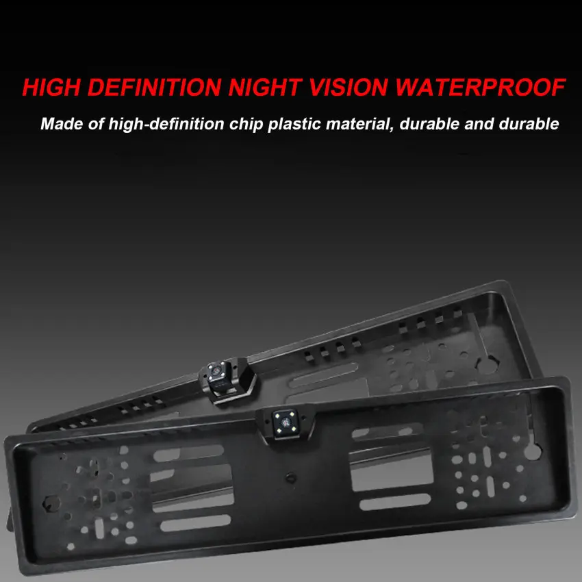 4 LED Auto Accessories Parking Assistance Kit Night Vision European Car License Plate Frame Car Rear View Camera Universal