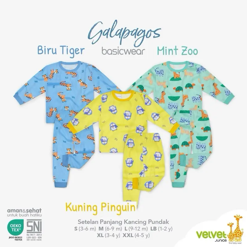 Velvet Junior - Size XL - Stelan Oblong Lengan Panjang Celana Panjang 0