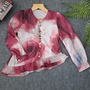 Blouse Wanita Soft Peach – Rempel Elegan, Kancing Depan Full