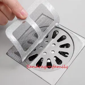 (12pcs 1paket) Stiker Penutup Lubang Toilet Filter Air Kamar Mandi 12pcs Serat Kaca Viscose 10x10cm Anti Serangga Kotoran Higienis