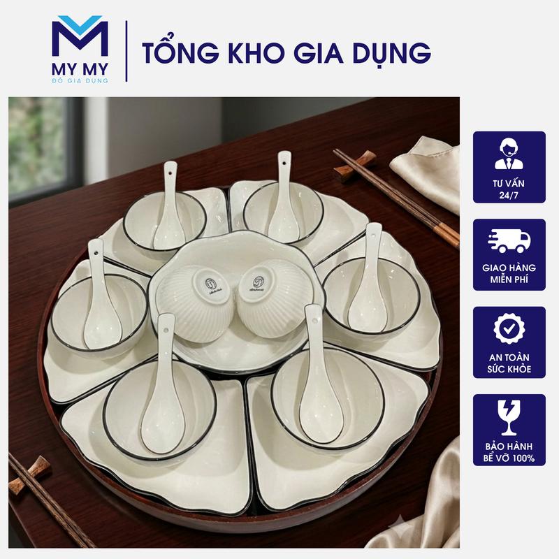 Bộ Mặt Trời Vân Đá 7 & 15 chi Tiết Gốm Sứ Ceramic