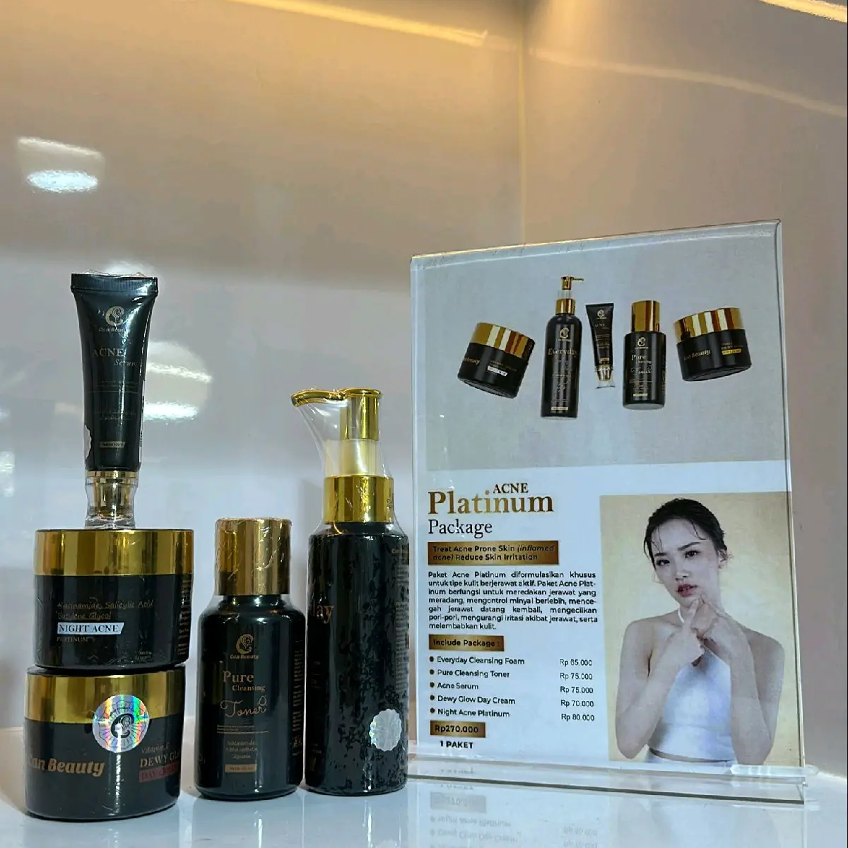 CAN BEAUTY Acne Platinum Facial Wash Toner Serum Day Cream Night Cream - Produk Original BPOM - Wajah