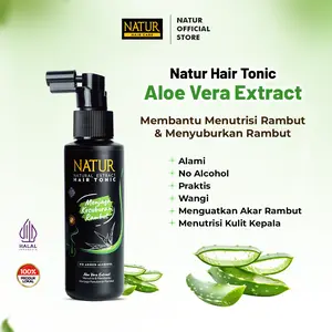 Natur Hair Tonic Extract Aloe Vera 90ml – Haircare Terlaris | Perawatan Rambut Lebat, Sehat, Bebas Kering, Rontok | Bebas Alkohol & Wangi Segar, Shampoo
