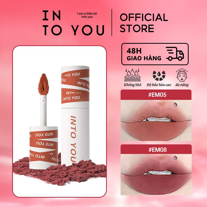 INTO YOU Son Môi Bùn Tông Màu Đất Lì EM08 Mềm Mại Và Mịn Lâu Trôi 2g Nữ Trang Điểm