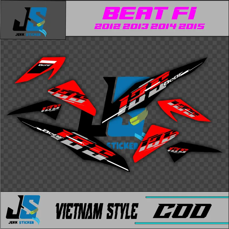 STRIPING SIMPEL HONDA BEAT FI DESAIN VIETNAM STYLE 04 NEW 125  SUDAH DICUTING TINGGAL TEMPEL 1