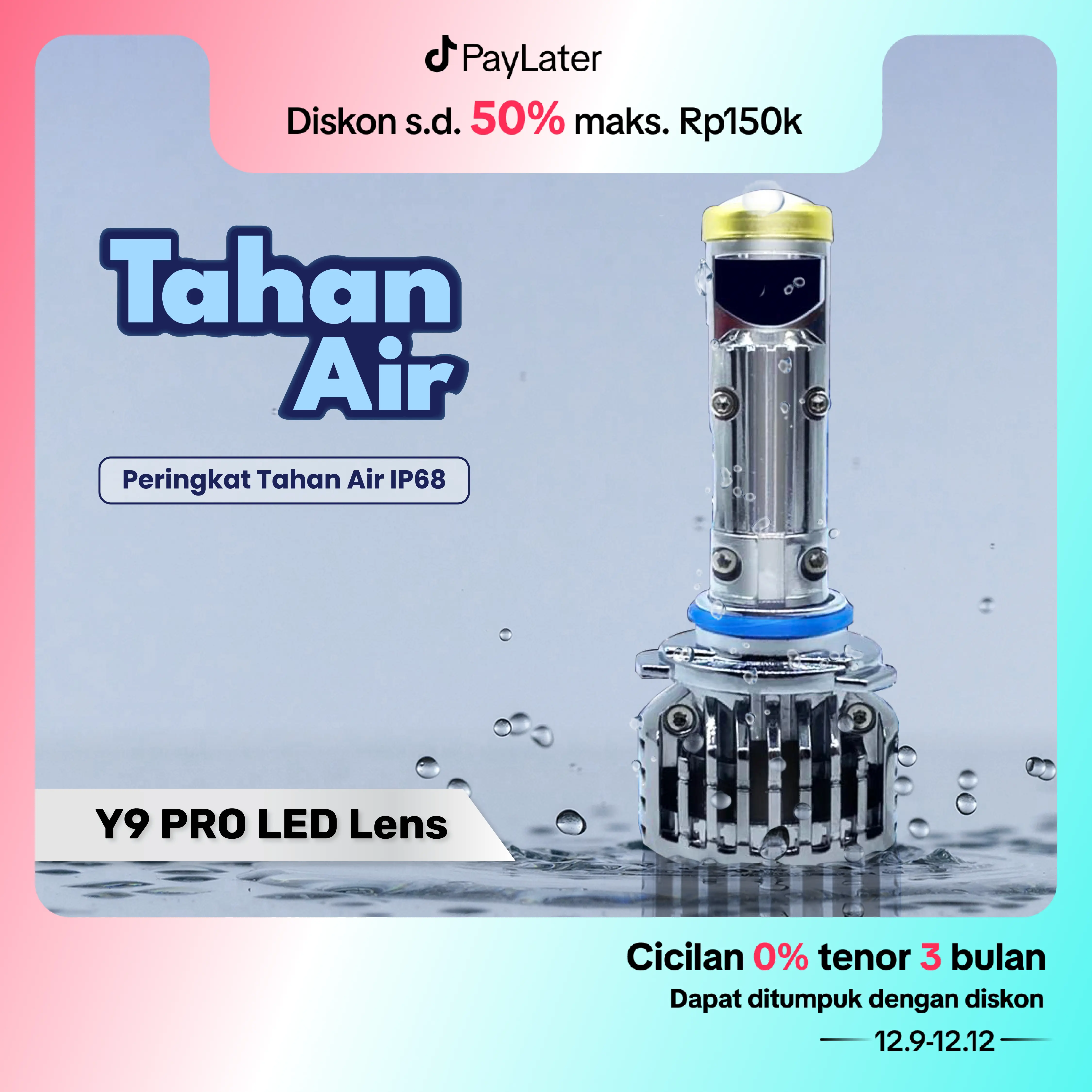 ZACRO Lampu Led Mobil Dan Motor Y9 PRO H8/H9/H11 SUPER BRIGHT 25 Watt/Dengan kipas angin Car Reflektor lamputembak sorot