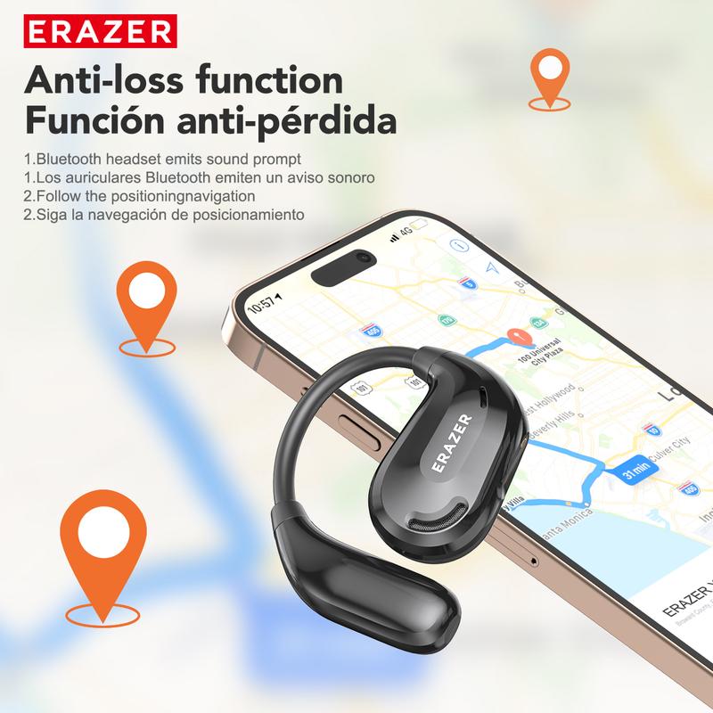 Headset Terjemahan AI ERAZER XT66 Pro Earphone Bluetooth Open Ear Kualitas Suara HiFi Tahan Air IPX5 Dapat Menerjemahkan Ke 134 Bahasa Earbud Nirkabel 3