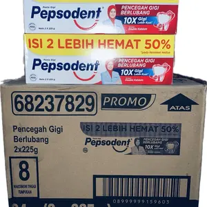 Pepsodent 1 Karton 2x225 Gram Pasta Gigi Pencegah Gigi Berlubang 10X Lebih Hemat 50%