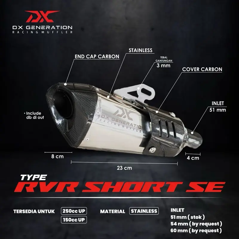 knalpot rvr fullsystem nmax new/turbo/neo/aerox new/aerox old/pcx 150/pcx 160/adv150/adv160