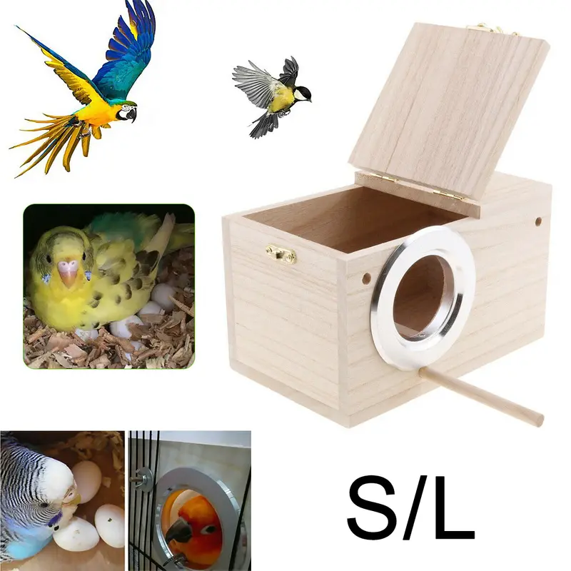 Đồ Đồ Trang Trí Sân Vườn Nhà Gỗ Sơn Tại Chỗ Hổ Hoa Mẫu Đơn Xuanfeng Vẹt Nuôi Hộp Hộp Ấm Lồng Động Vật Tổ Động Vật Ngoài Trời Nhà Gỗ Để Sơn Cho Động Vật Nhỏ 2