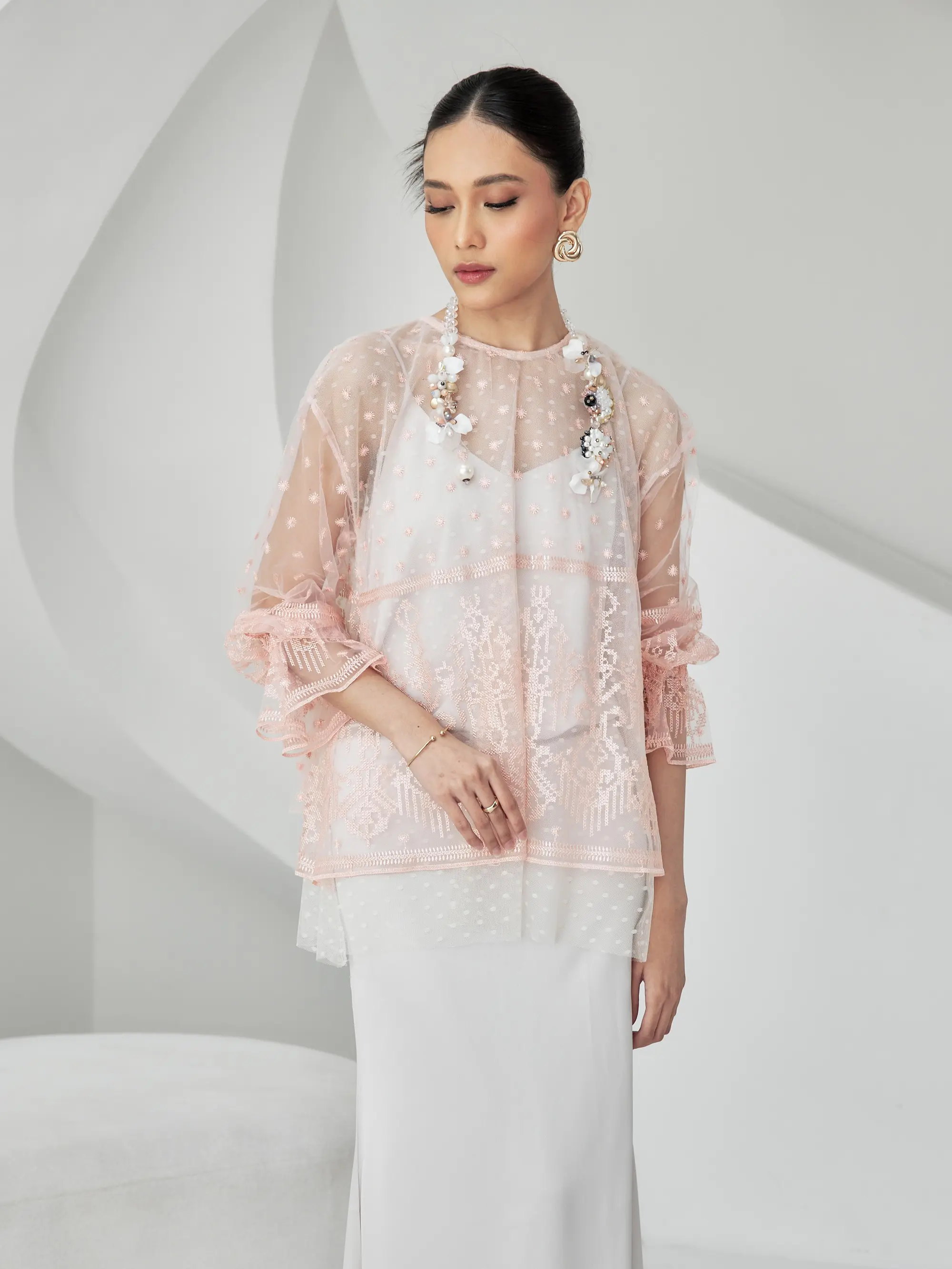 GEMALA RAYA BLOUSE BABY PINK