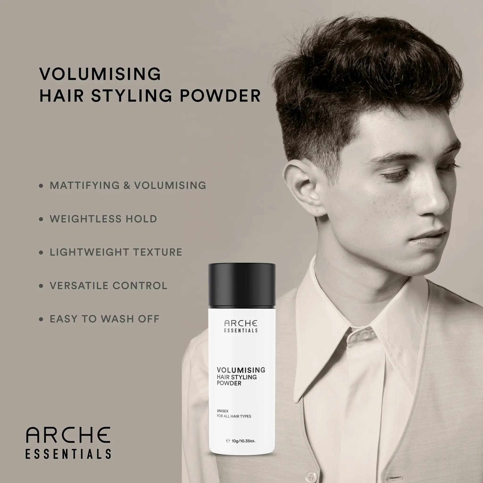ARCHE Essentials Volumising Hair Styling Powder / Hair Spray [ Unisex / All Hair Types / Mattifying & Easy Wash Off ] LOCAL SINGAPORE SG BRAND