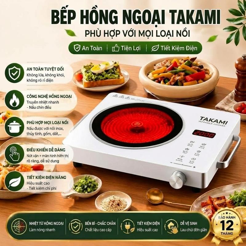 BẾP HỒNG NGOẠI KHÔNG KÉN NỒI , Mặt Kính Cường Lực Cao Cấp-BẾP HỒNG NGOẠI CÔNG SUẤT 3500W BẢO HÀNH 6 THÁNG