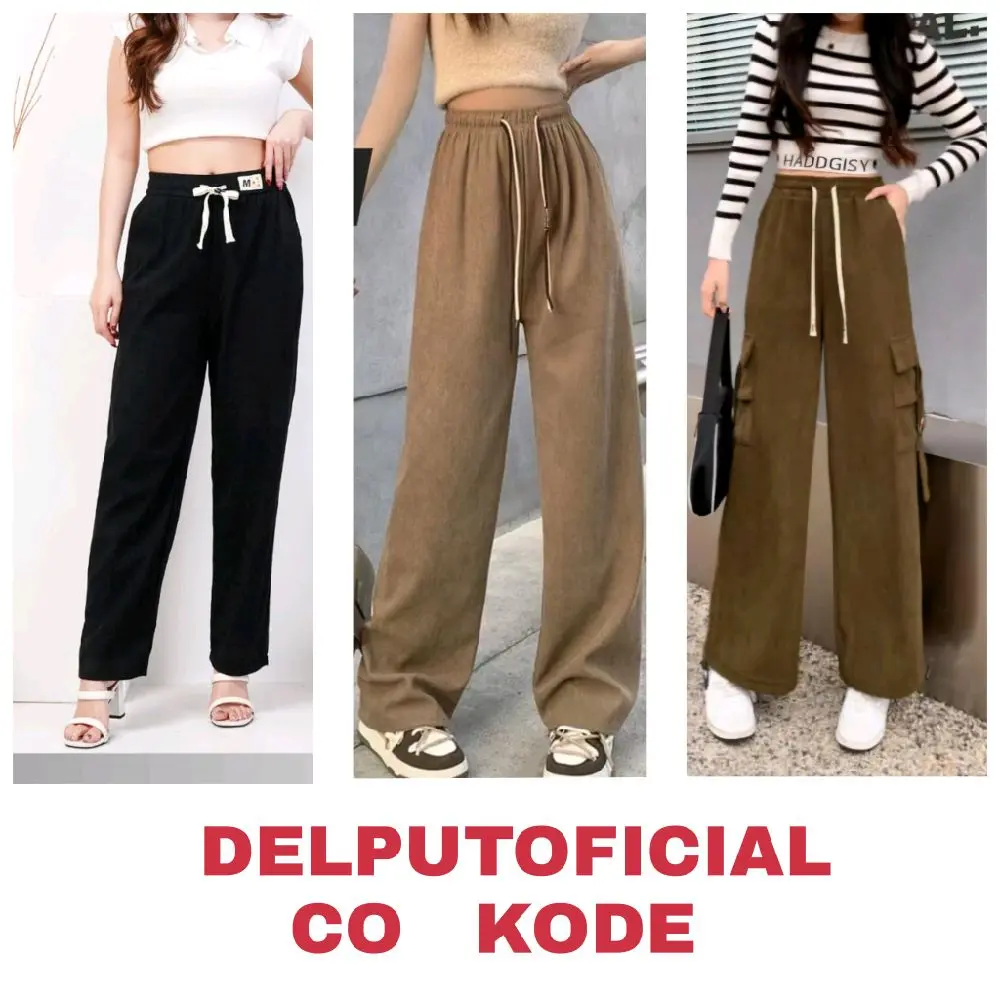 bawahan wanita  Rok Celana kulot korduroy panjang Casual