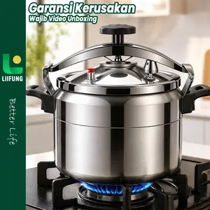 LiiFung - Panci Presto Aluminium SNI 8 Liter / 5 Liter Anti Lengket Pressure Cooker Besar Serbaguna