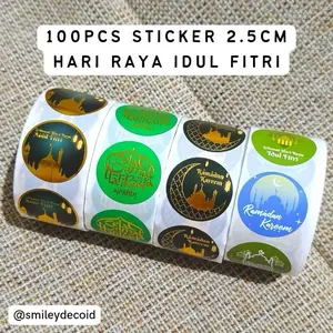 SALE] [100PCS] Sticker Idul Fitri GOLD EMBOSS Diameter 2.5cm untuk Hampers Greeting Lebaran Small Business Kue Kering Toples