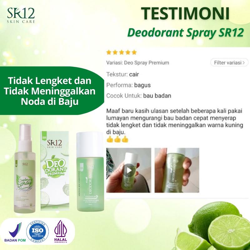 Deodorant Spray SR12 Ampuh Atasi Bau Ketiak dan Mencerahkan Aman Digunakan BPOM Tahan 48 Jam 3