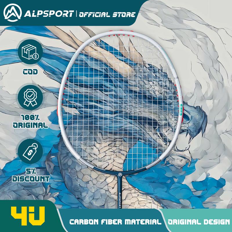 Vợt cầu lông chuyên nghiệp ALP YQ max 15kg, tấn công liên tục, trọng lượng 4U, điểm cân bằng 295mm, công nghệ đệm MXH + công nghệ cản gió thấp WSM, toàn diện, vợt cân bằng, sợi carbon hoàn toàn T1100, COD Sport Cán Vợt Đồng cây
