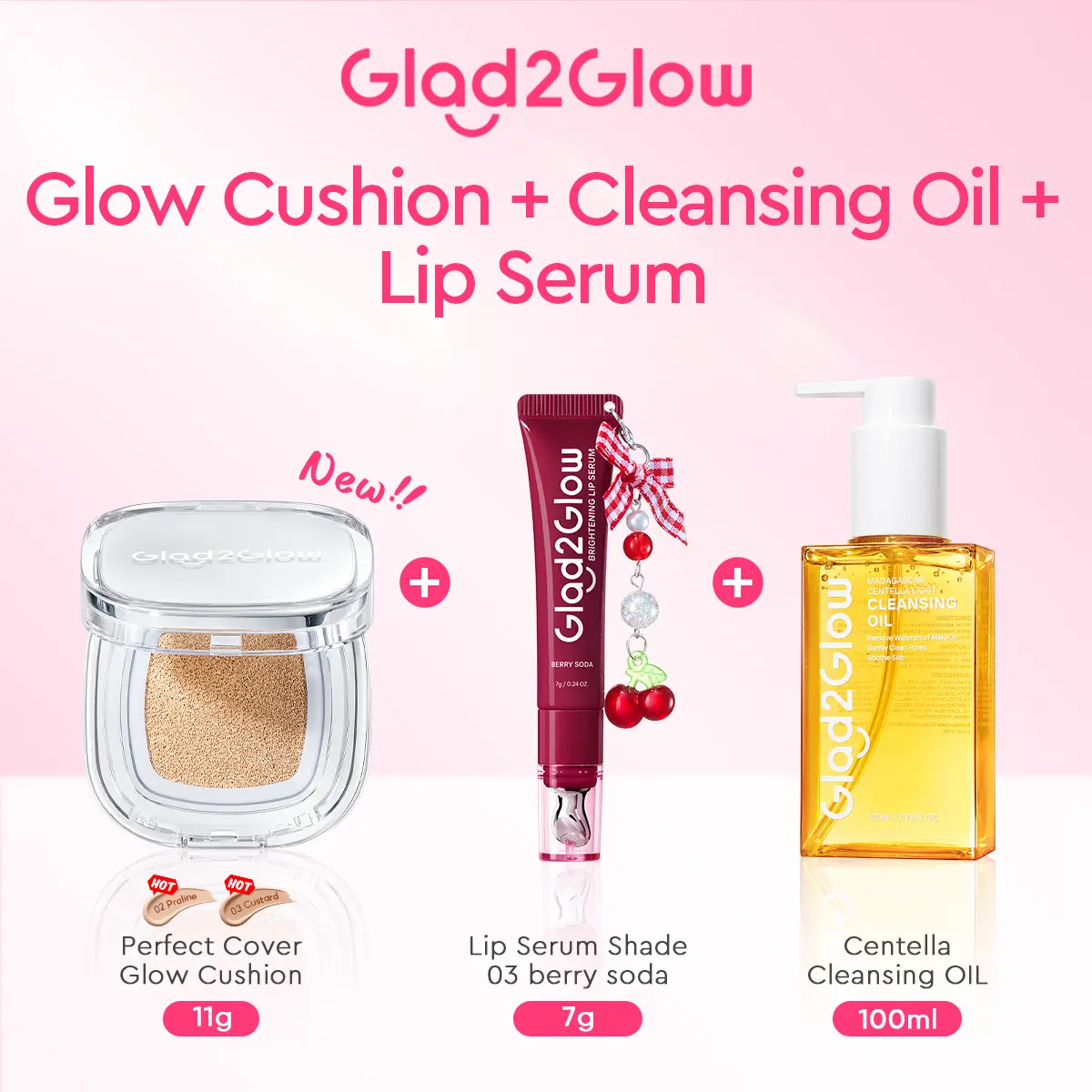 [3PCS] Cushion + Cleansing Oil +Lip Serum 03