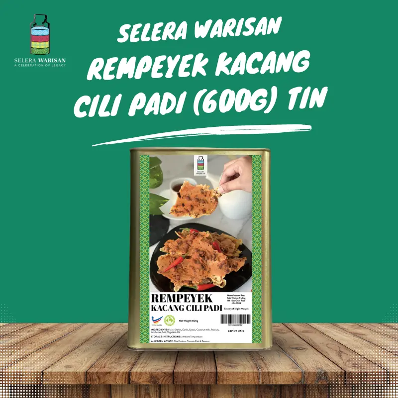 Selera Warisan Rempeyek Kacang Cili Padi (600g) Tin