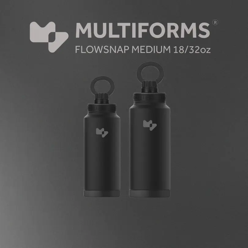 Multiforms 18/32oz FlowSnap Midnight  | Thermal Flask Water Bottle | Straw | Stainless Steel