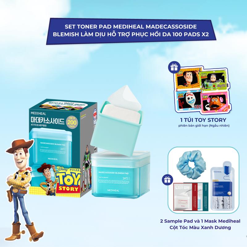 [Độc Quyền] Set Toner Pad Mediheal Madecassoside Blemish Pad  làm dịu hỗ trợ phục hồi da  100 Pad*2 phiên bản giới hạn