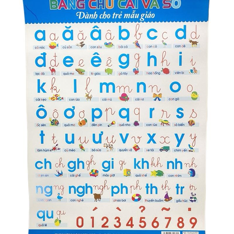 Bảng chữ cái giấy 33 x 45 cm bằng giấy  dành cho bé bắt đầu học chữ mẫu giáo #toydochoi#bang chu cai