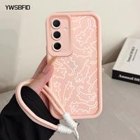 Gambar YWSBFID Casing Hp untuk Samsung A35 5G A34 5G A33 5G A32 A31 Case Pola Kucing kartun Kasing Anti-Sidik Jari Silikon Kasus Lembut Tali gantung Casing - Gaya1, Samsung A35 5G dari YWSBFID MALL Kab. Tangerang 1 Tokopedia